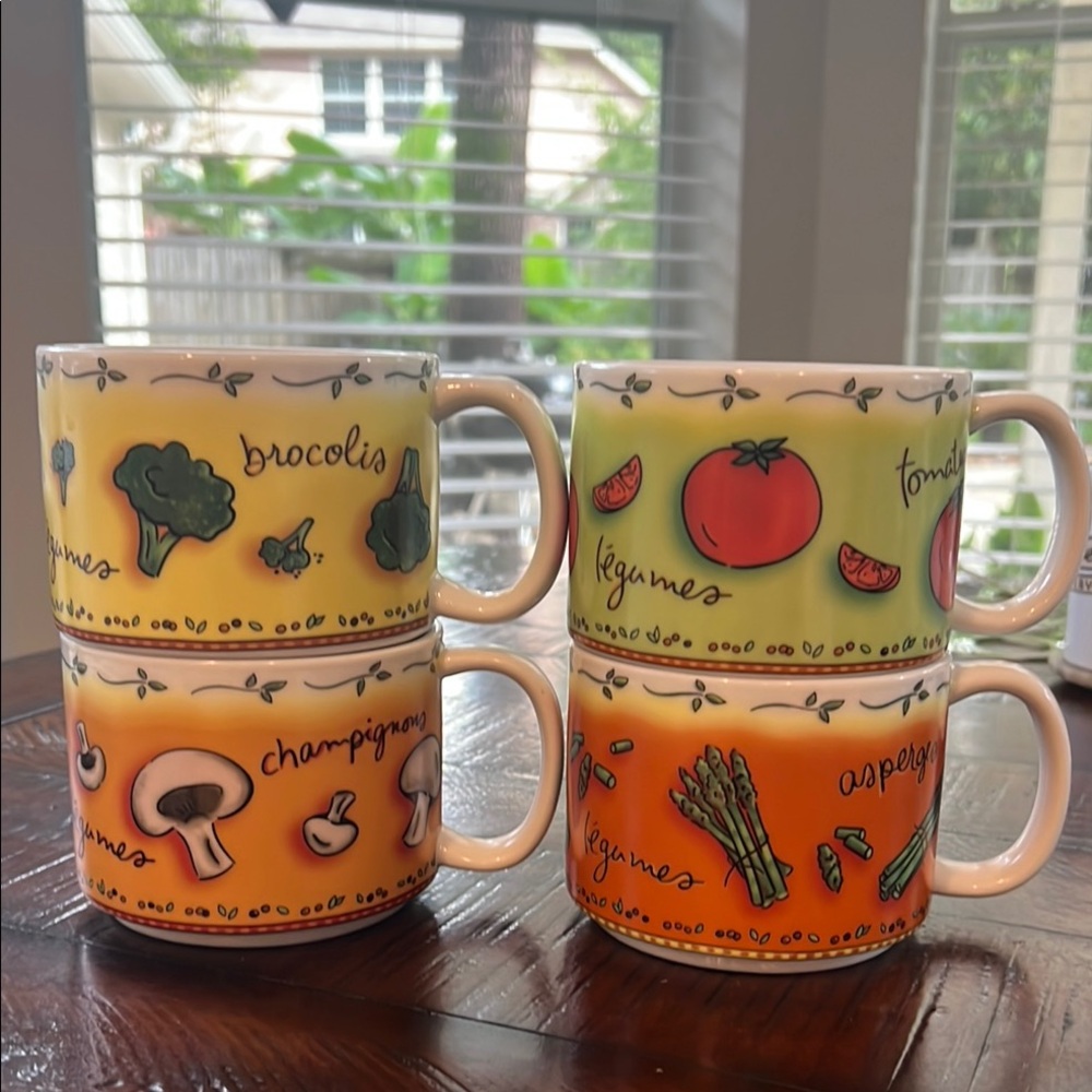 Vegetable Ceramic Soup Mug Set